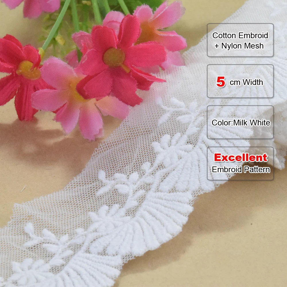 

5 см хлопок с вышивкой, французское кружево, белая лента, ткань, гипюр, отделка своими руками, деформация, вязание, шитье, платье, аксессуары для одежды # 3185