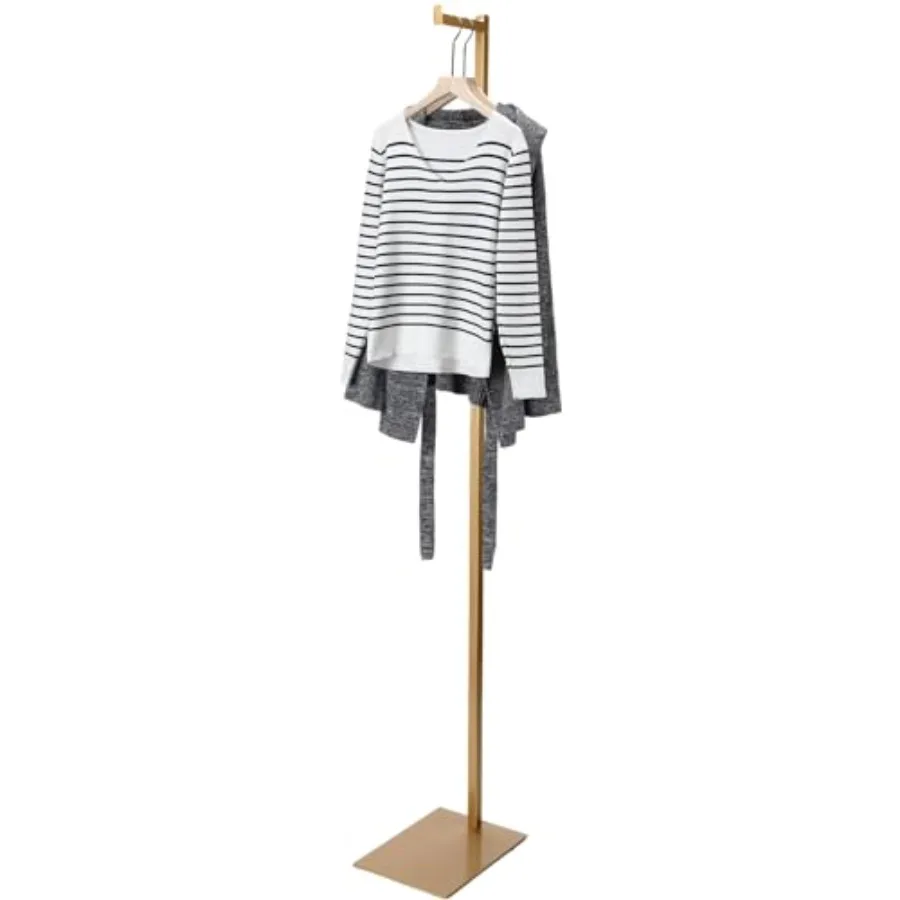 Adjustable Cloth Display Stand 48-72 Inch Single Garment Rack Metal Costumer T Shirt Display for Thrift Shop Vendors Retail Sto