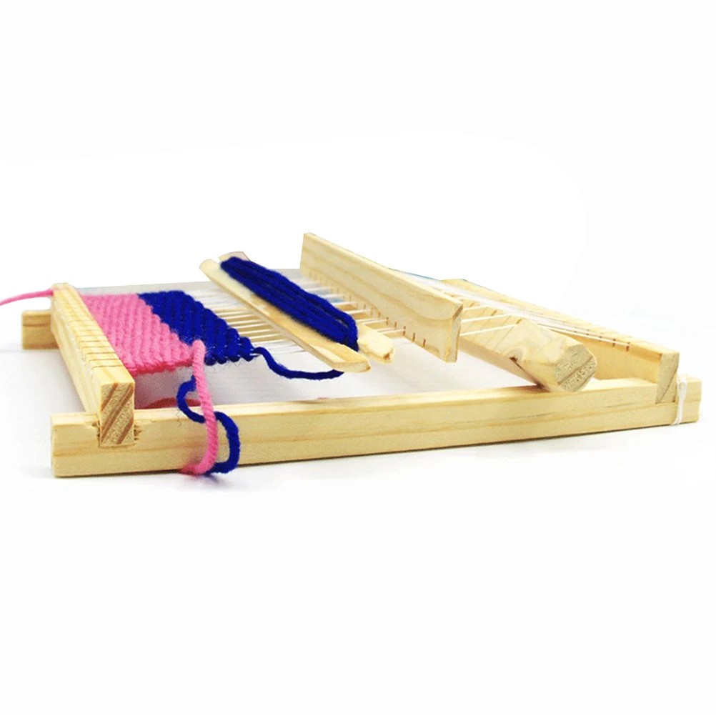 

Small Size Wooden Weaving Loom Kit for DIY Handmade Accessories Belt Scarf Crafting Creative Fun Activity for Kids Over 36