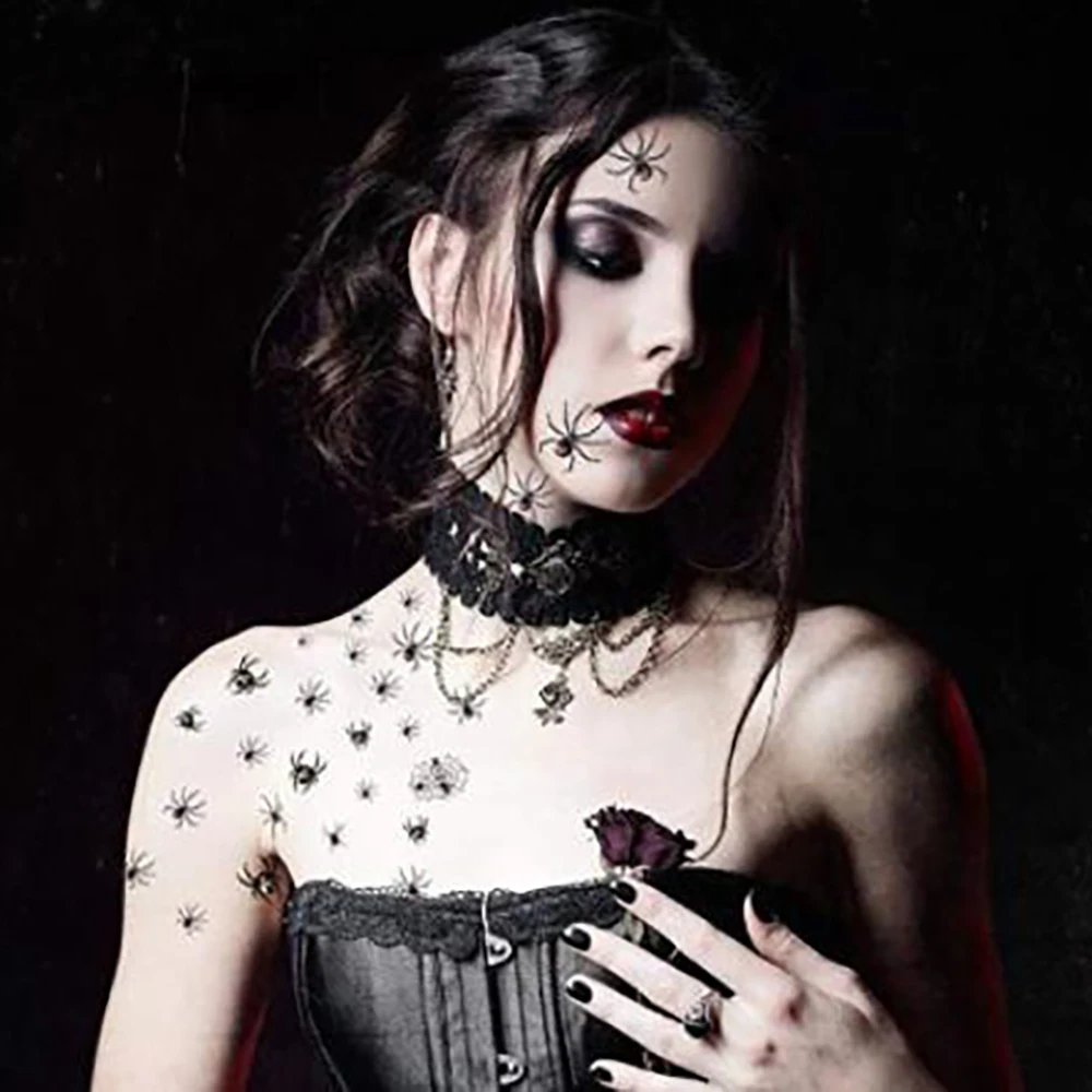 

DIY шрам паук дизайн Хэллоуин реалистичные татуировки наклейки боди-арт наклейки патч для лица временные татуировки