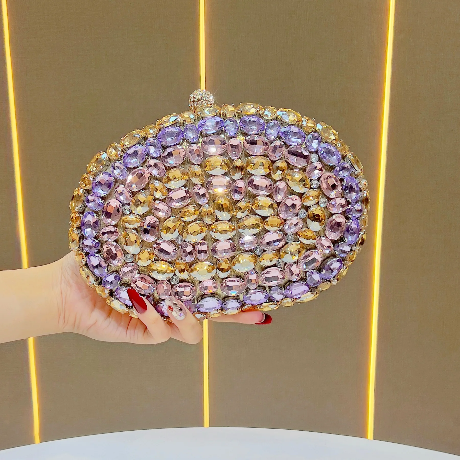New high-end celebrity dinner bag fashion diamond-encrusted handbag exquisite chain clutch bag messenger women's bag