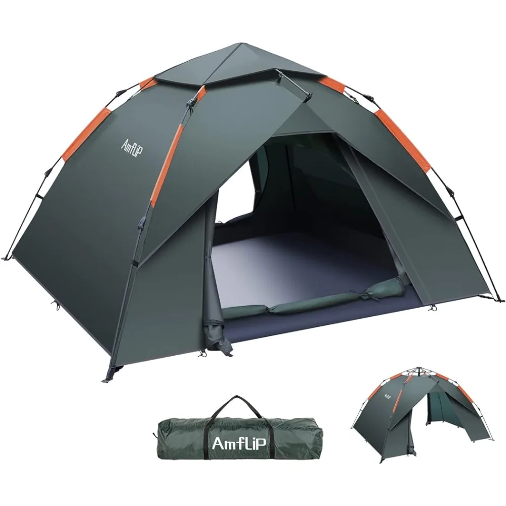 

Camping Tent Automatic 2-3 Man Person Instant Tent Pop Up Ultralight Dome Tent 4 Seasons Waterproof & Windproof