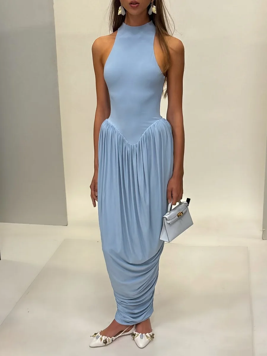 2025 verão feminino tanque vestido de malha estiramento espartilho sexy senhoras vestido tanque y2k nova moda alta qualidade saia plissada sutiã