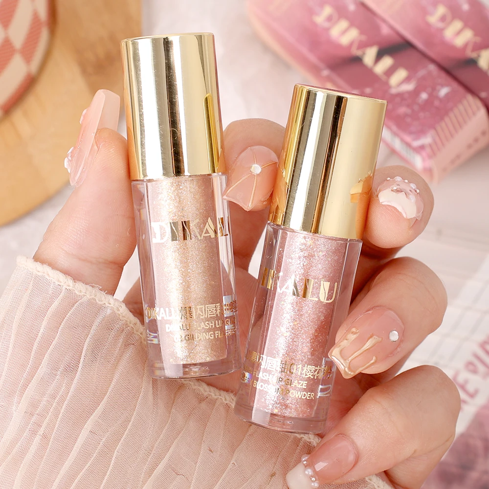 Transparent Glitter Lip Gloss Mirror Water Long Lasting Moisturizing Lip Glaze Non-sticky Crystal Jelly Liquid Lipstick Cosmetic