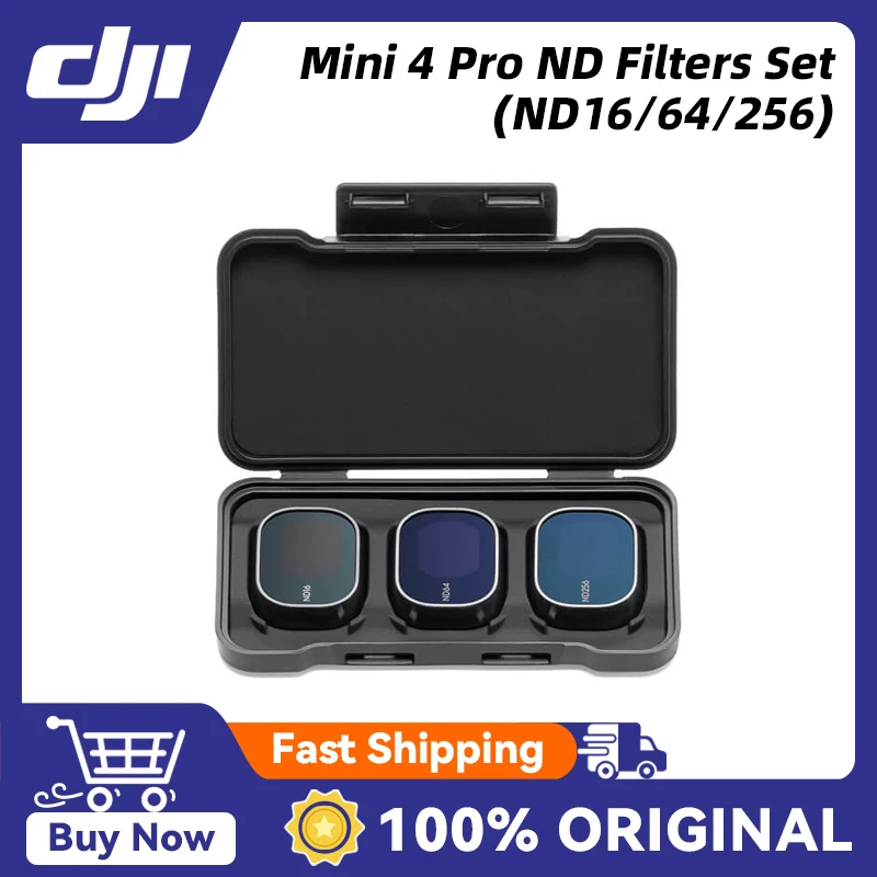 مجموعة مرشحات DJI Mini 4 Pro ND (ND16/64/256) مصممة للتعامل مع ظروف الإضاءة الصلبة والخلفة الزمنية الطويلة