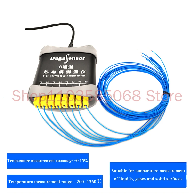 Imagem -03 - Termômetro de Termopar tipo k Monitoramento de Software em Tempo Real Medição de Temperatura de Desenho Curva e Gravação Usb Canais