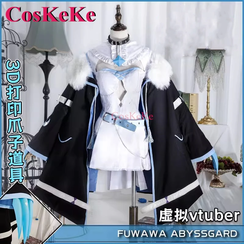 CosKeKe Fuwawa Abyssgard Cosplay Anime VTuber Hololive EN Costume Sweet Lovely Uniform Halloween Party Role Play Clothing XS-XXL