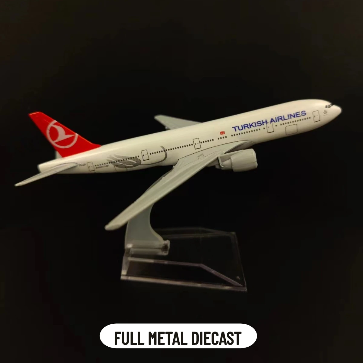 Scale 1:400 Metal Aircraft Model, TURKISH B777 Airplane Diecast Plane Aeroplane Miniature, Kids Room Decor Gift Toy for Boy