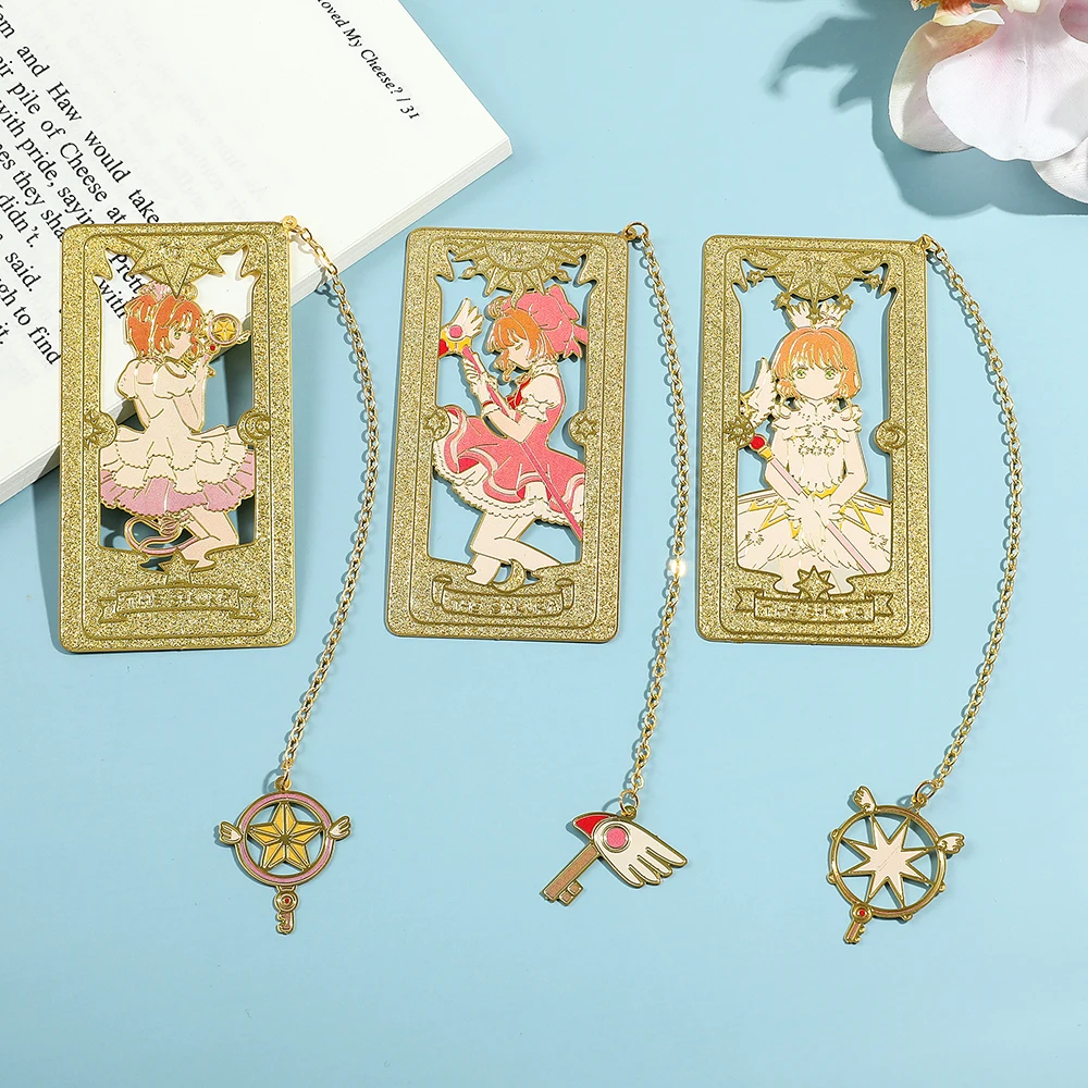 Anime Sakura Lesezeichen Card-Captor Klassische Cartoon-Fans-Kollektion Exquisites Metall-Lesezeichen Seitenmarkierer-Werkzeug für Sakura-Fans. – Detail 13