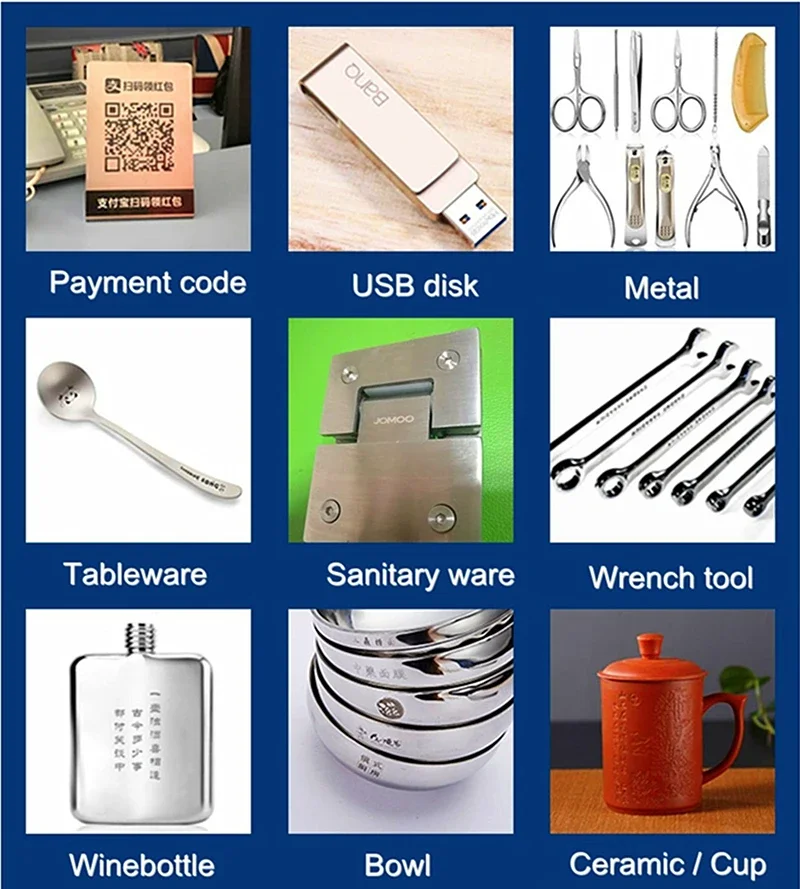 Mini Optical Fiber MAX Raycus JPT 20W 30W 50W 100W Optic Laser Marking Wood Leather Metal Glass Engraving Milling Machine