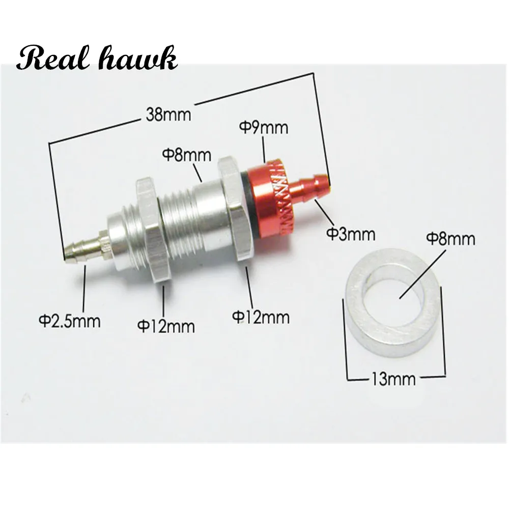 Válvula de llenado unidireccional de aleación de aluminio, 1 piezas, piezas de modelo de avión con control remoto