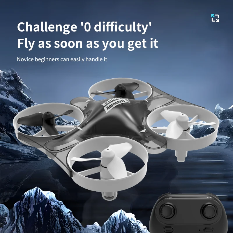 Débutant - Drone à quatre axes convivial, décollage/atterrissage en un clic, 360 °   Rolling Stunt, Mode sans tête, Contr multi-personnes 2,4 G