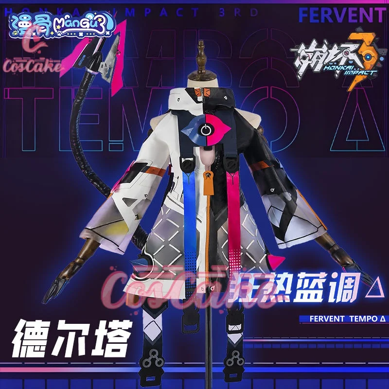 Honkai impact 3 Delta game suit fashion cool uniform with tail cosplay costume Halloween party outfit Women New