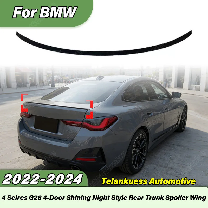 For BMW New 4 Series 4-Door G26 2022 2023 2024 Automobile Shining Night Style Rear Spoiler  Sports Racing Body Modification Kit