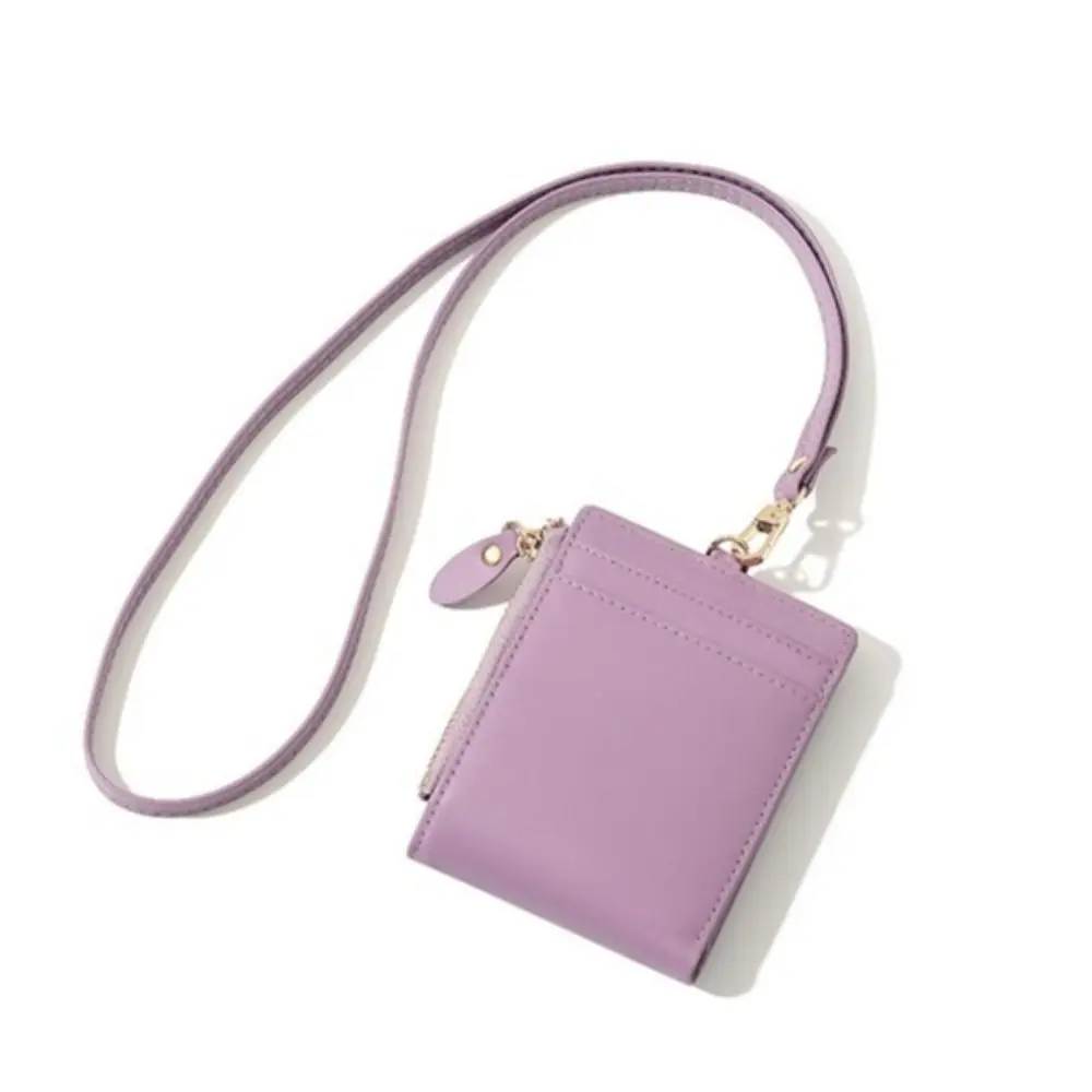 Portafoglio con archetto da collo in stile coreano Portafoglio multifunzionale in morbida pelle PU Portafoglio piccolo e leggero multifunzionale da donna