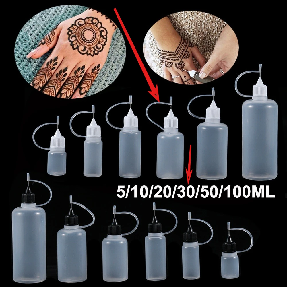 5 stks/set 5/10/20/30/50/100 ML Naald Tip Lijm Applicator Fles voor Papier Quilling DIY Scrapbooking Papier Craft Tool