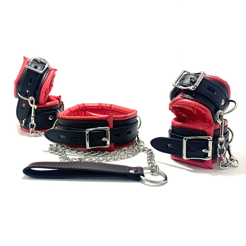 BLACKWOLF Premium BDSM restraint set Luxury restraint BDSM set Luxury handcuffs Collar Leash Ankle and Handcuffs Submissive Wris