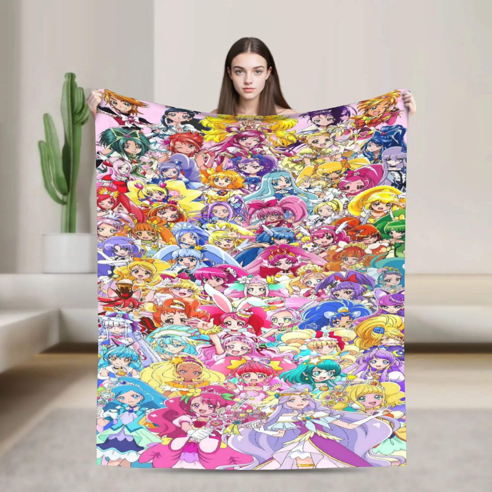 Pretty Cure Blanket Quality Soft Warm  Throw Blanket Winter Travel Office Couch Chair Sofa Bed Street Trend Bedspread