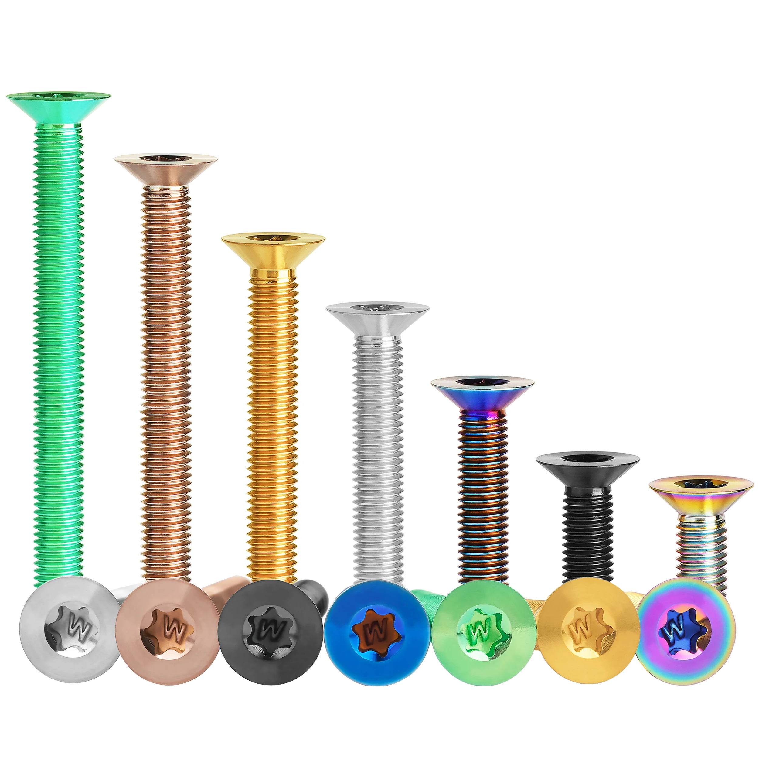 AliExpress YaRuiJia Yaruijia Titanium Bolts Flat Countersunk M5/M6x10-60mm Torx Head Screw Fastener for Bicycle Motorcycle Car 6PCS