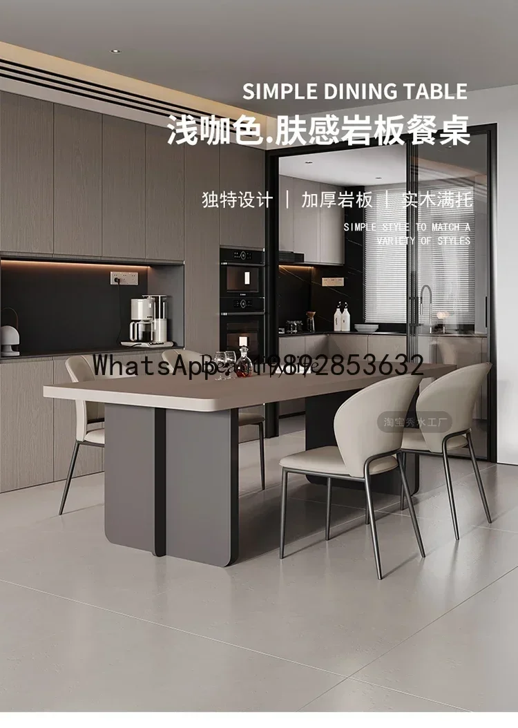 

dining table Italian minimalist large flat high-end household simple modern large horizontal hall dining table