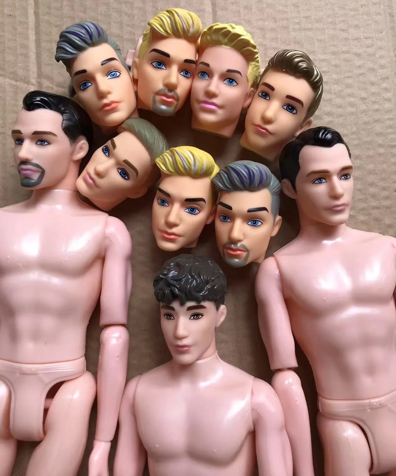 

1/6 Male Doll Heads Figures Colorful Hair Head Beige Skin Color 1/6 Doll Parts Accessories