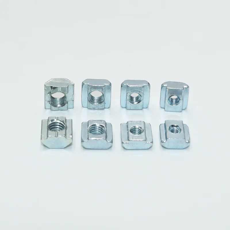 200 Stück/Set 2020 M3 M4 M5 T-Gleitmutter, verzinkte T-Nut-Gleitmutter in Anschluss, 20er-Serie, Aluminium-Extrusionsprofil, Vierkantmutter – Detail 4