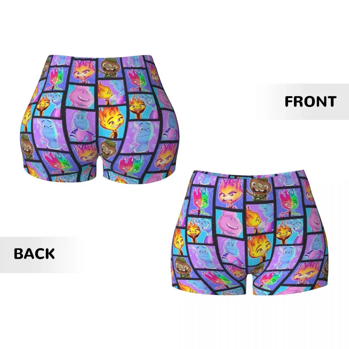 Custom Elemental Wade Ripple And Embe Anime Fashion Gym Volleyball Biker Shorts for Women Workout Yoga Shorts image 5