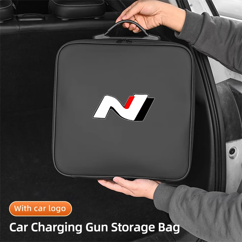 EV Car Charging Cable Storage Box Electric Vehicle Charger Cables Carry Bag For Hyundai N Line Performance Santa Fe MX5 IX35 I20