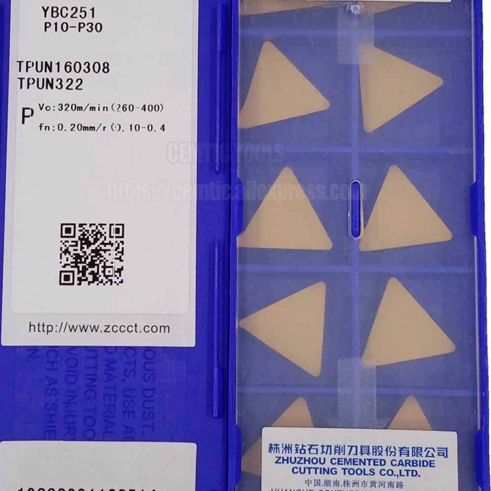 

ZCC CNC Original Carbide Turning Inserts For steel，stainless steel YBC301 TPUN160308 YBG212 YBM351 YBM253 YBC151 YBC251