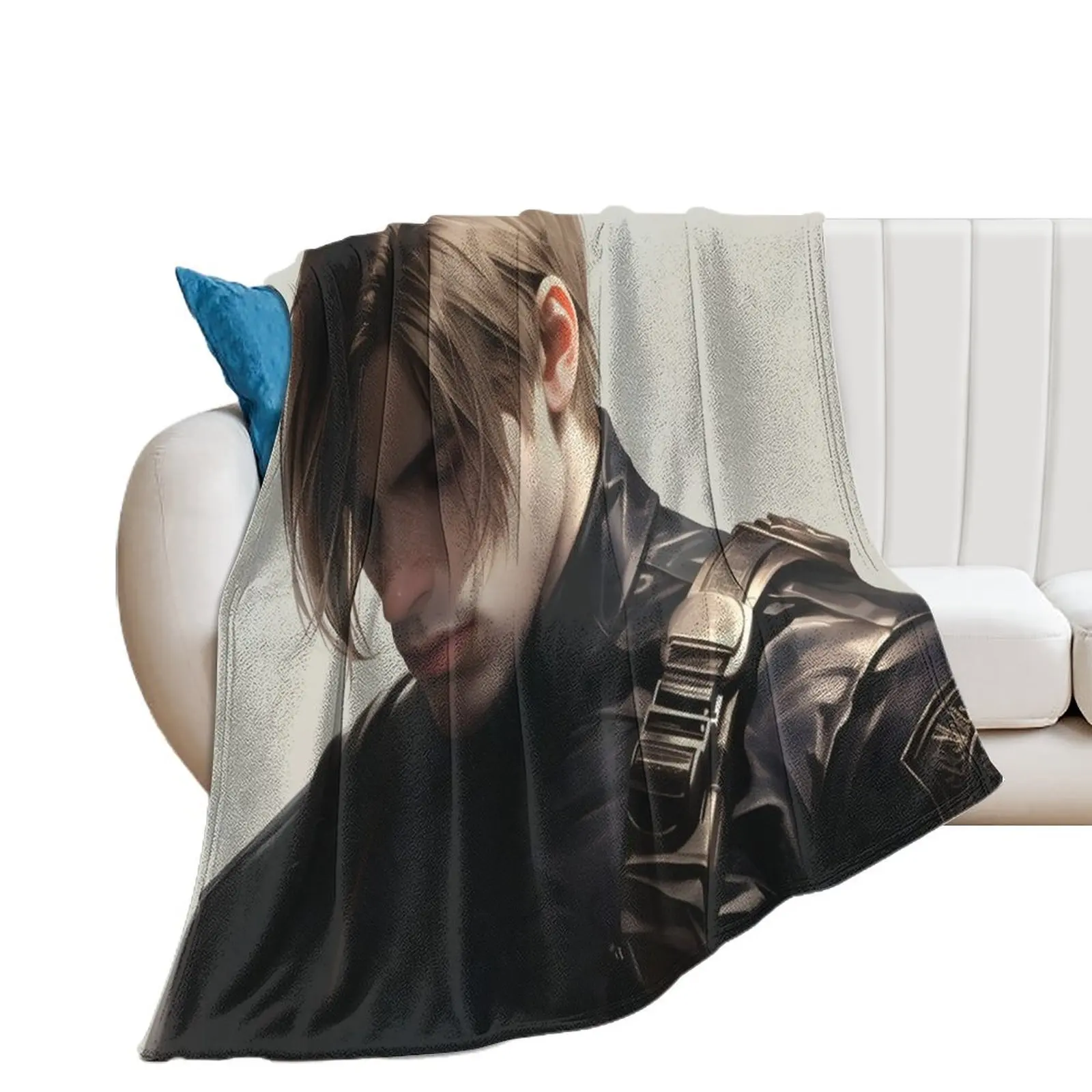 

Leon Kennedy - 5 Throw Blanket Decorative Sofas Summer valentine gift ideas Blankets