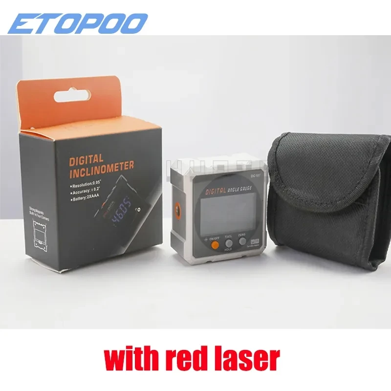Digital Protractor Laser USB Inclinometer 360 Level Angle Finder High Precision Goniometer Magnet Tilt Measuring Tools