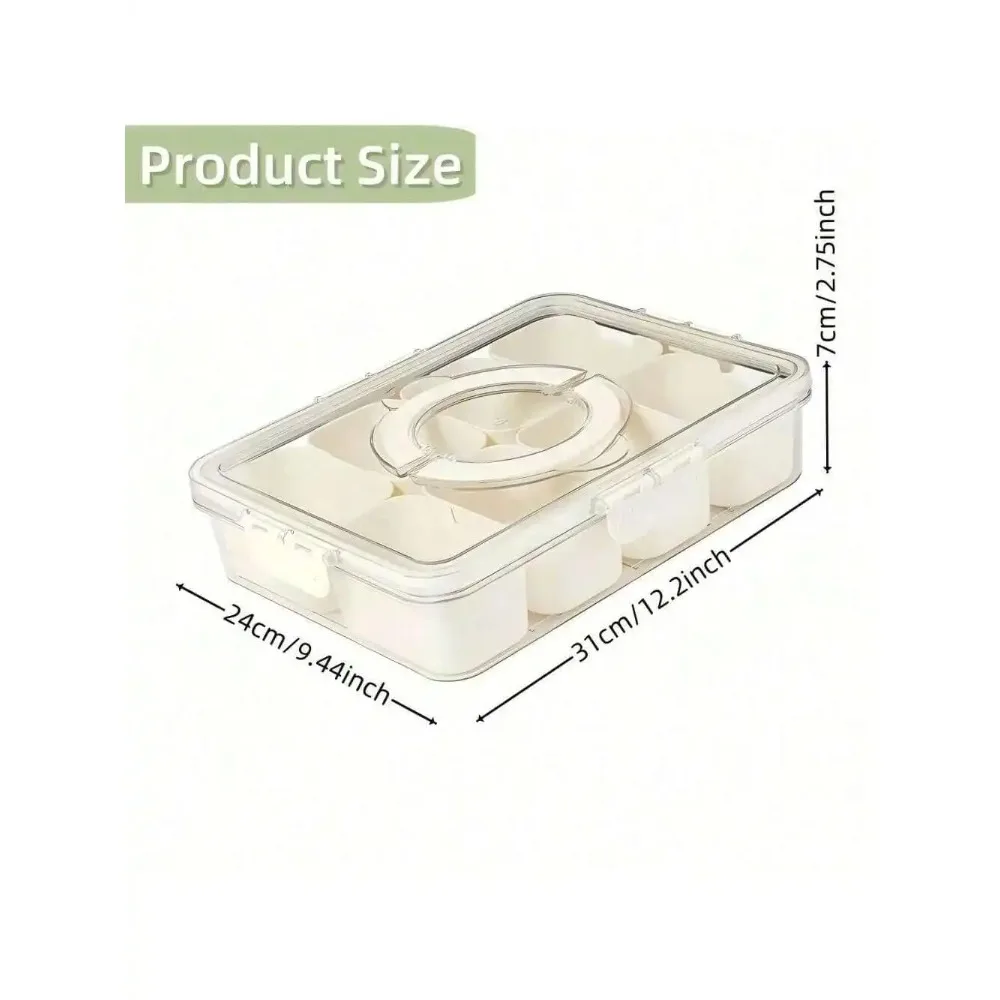 Divided Serving Tray With Lid Snack Box Container With Lid And Handle Divided Snack Box For Portable Snack Trays, Perfect For Candy, Fruit, And Treats view 4