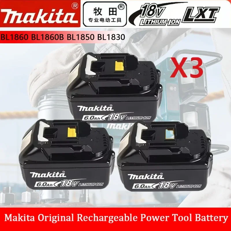 

BL1850 for makita 18v 6ah original battery bl1830 bl1860 bl1850B tool batteries compatible for Makita 18 Volt wireless grinder