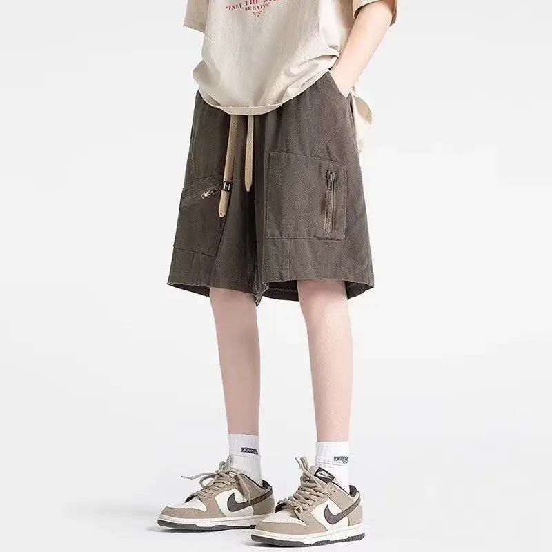 

American Sle Workwear orts Men's Summer New Design Loose High Street Casual Five-Quarter Pants Straight Leg Polyester Fiber