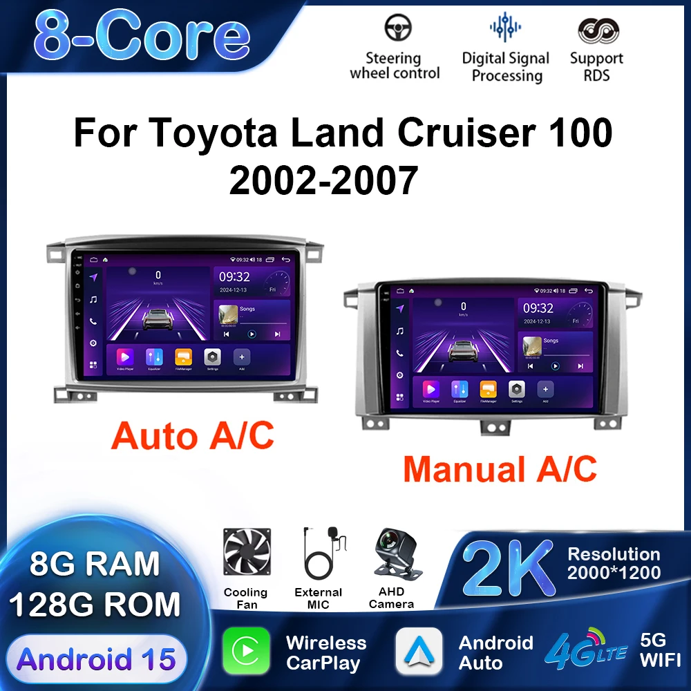 

Car Multimedia Player For Toyota Land Cruiser 100 2002-2007 Android GPS Navigation Carplay Auto Stereo Radio Stereo DSP 2Din