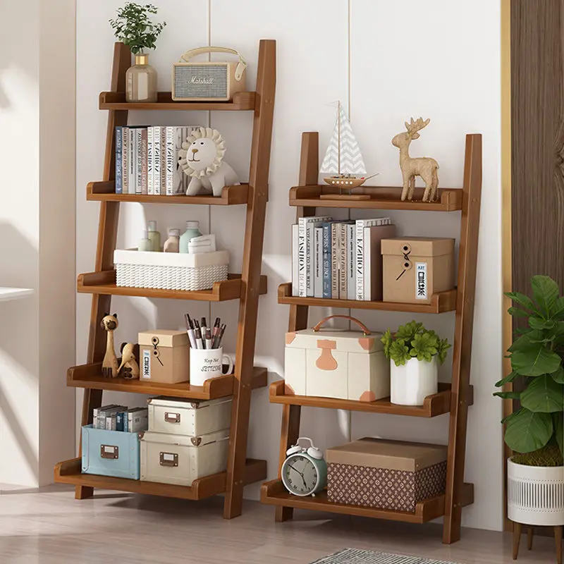 

Living Room Cabinets Storage Rack Solid Banboo Against Wall Nordic Bookshelf Bedroom Bedside Rack Storage Racks Furniture