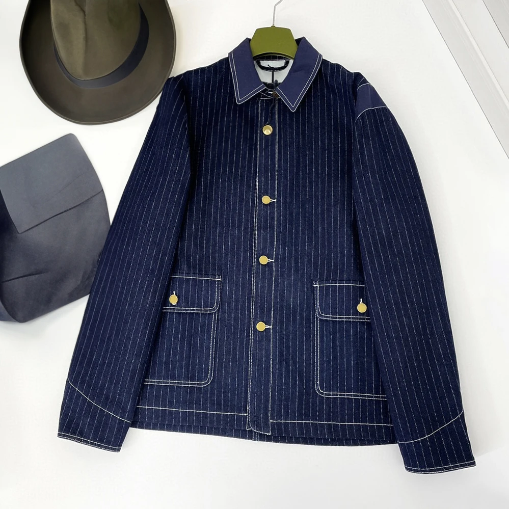 

NIGO полосатая Повседневная джинсовая куртка Ngvp # nigo6363