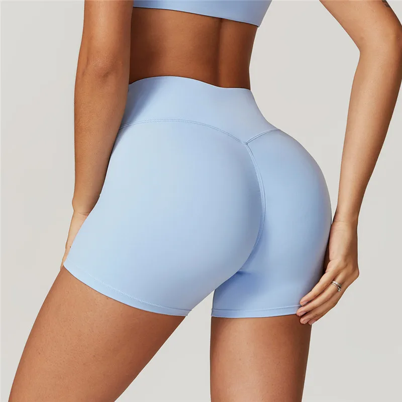 Cross High Waist Shorts Scrunch Butt Yoga Shorts  Push Up Gym Shorts Squat Athletic Workout Short Women Sportswear