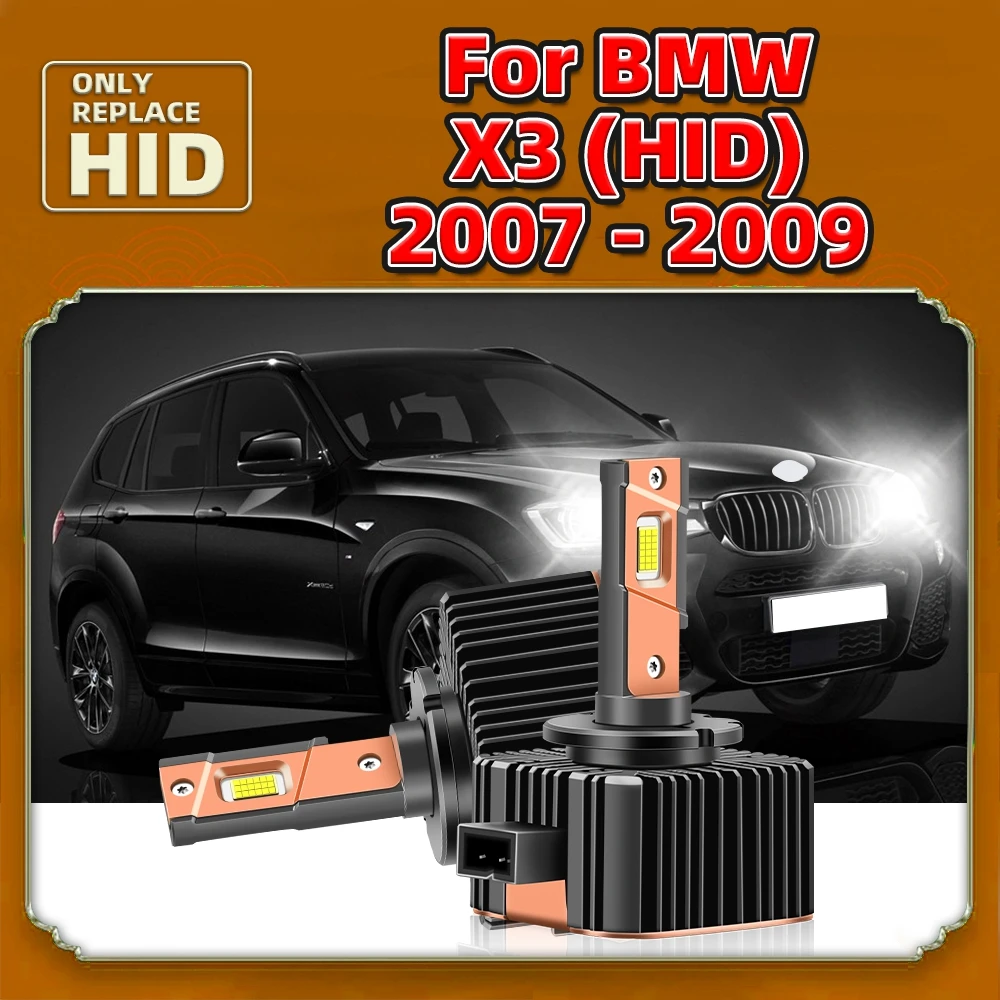 

2PCS 20000LM 90W Car LED Headlights Bulbs Turbo CSP Diode Auto Headlamp 12V Beam Luces For BMW X3 (HID) Year 2007 to 2008 2009