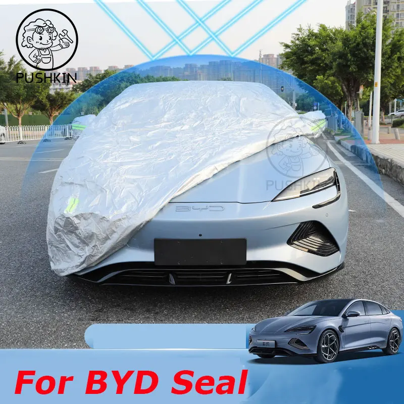 

For BYD Seal EV 2026 Full Car Covers Outdoor Uv Sun Protection Dust Rain Snow Protective Anti-hail Car Cover Auto Black Cover