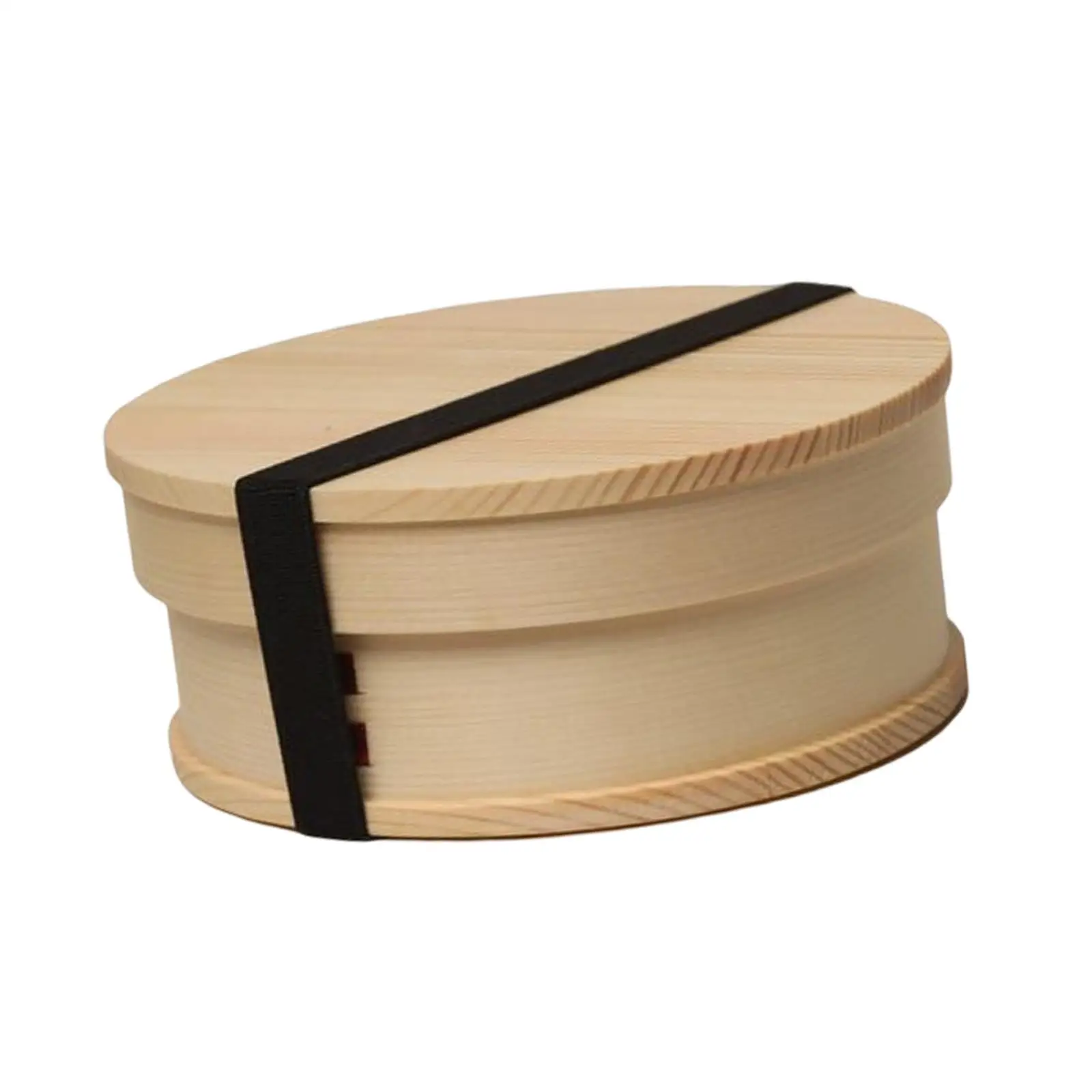 Contenedor portátil de almacenamiento de alimentos con tapas, caja de dulces, bandeja de Sushi japonesa de madera