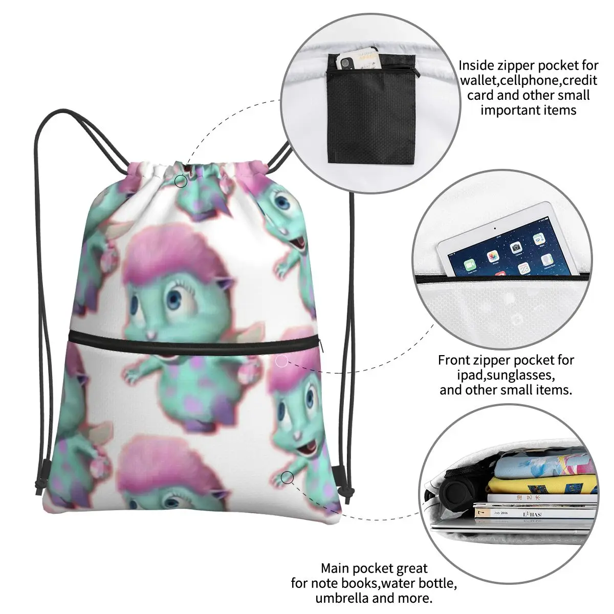 Bibble von Fairytopia tragbare Rucksäcke Kordel zug Tasche Kordel zug Bündel Tasche Schuhe Taschen für Reises port Mann Frau