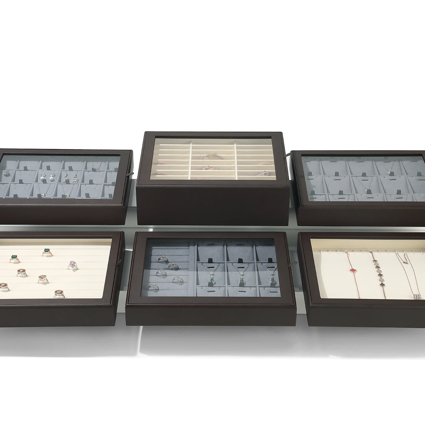 

High end jewelry storage box, long chain bracelet gift box with lid, ring pendant, jewelry display tray