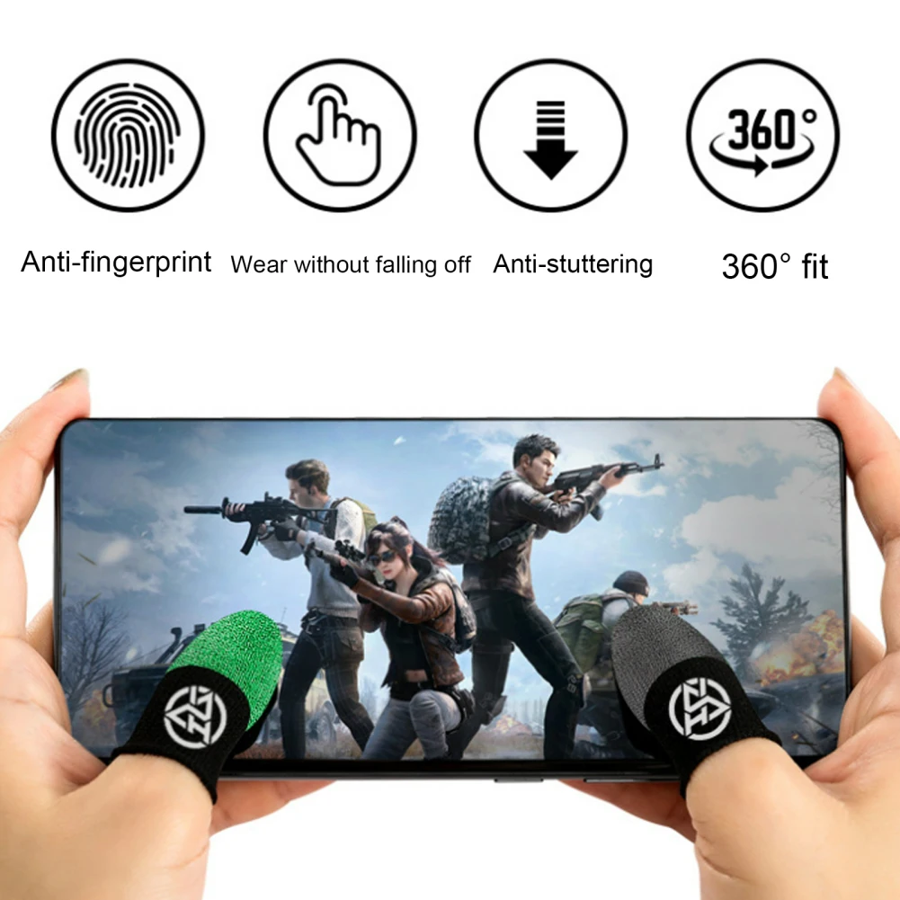 通気性のあるフィンガースリーブゲームコントローラー、サムカバー、ゲームアクセサリー、モバイルアクセサリー、1ペア