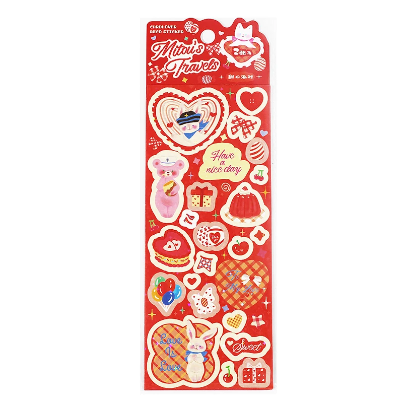 16Packs/Lot Mi Duo Ni Ni Ni Qi Lv-Serie Schattige Liefdevolle Papieren Sticker