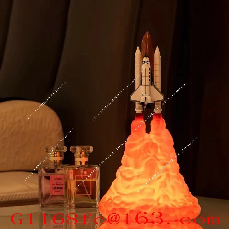 3D Printed Rocket Lamp, New and Unique Creative Home Decoration, USB Charging Bedside Table Lamp