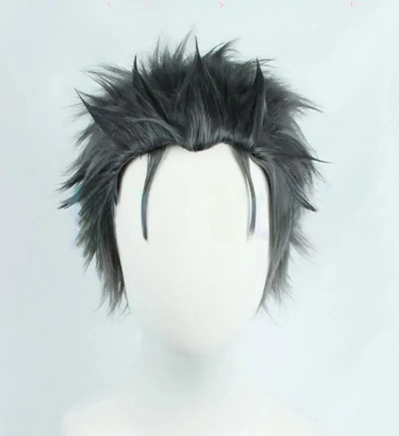 Black Grey Mix Short Synthetic Hair Cosplay Wigs Re:Zero kara Hajimeru Isekai Seikatsu Subaru Natsuki Wig