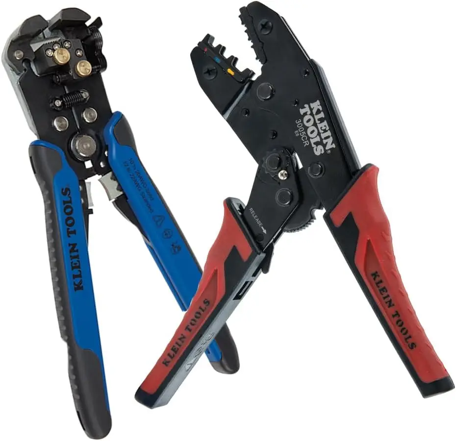 Automatic Wire Stripper & Ratcheting Crimper Tool Kit, 2-Piece Electrical Tool for Easy Wiring