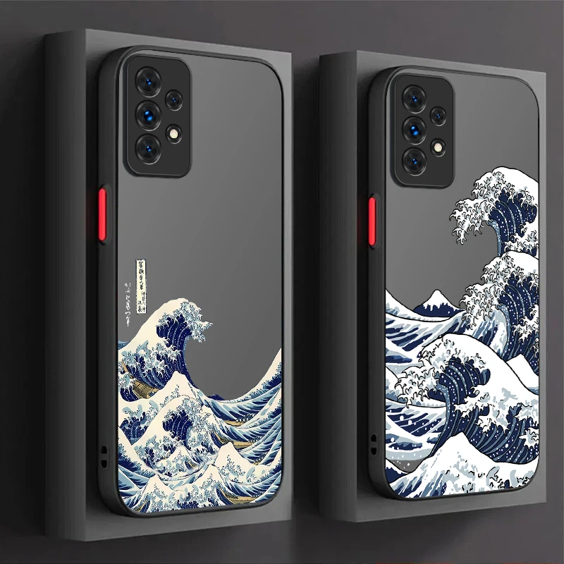 Classic Great Blue Wave Case For Samsung Galaxy A07 A17 A34 A54 A05 A05S A24 A14 A53 A33 A23 A52 A52S A32 A22 A12 A71 A51 A31