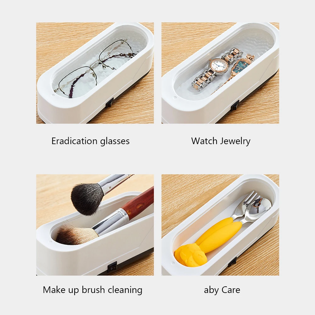 Ultrasonic Cleaning Machine Jewelry Eyeglasses Watches Cleaner USB Rechargeable Cleaning for Pacifier Makeup Tool Eyeglasses